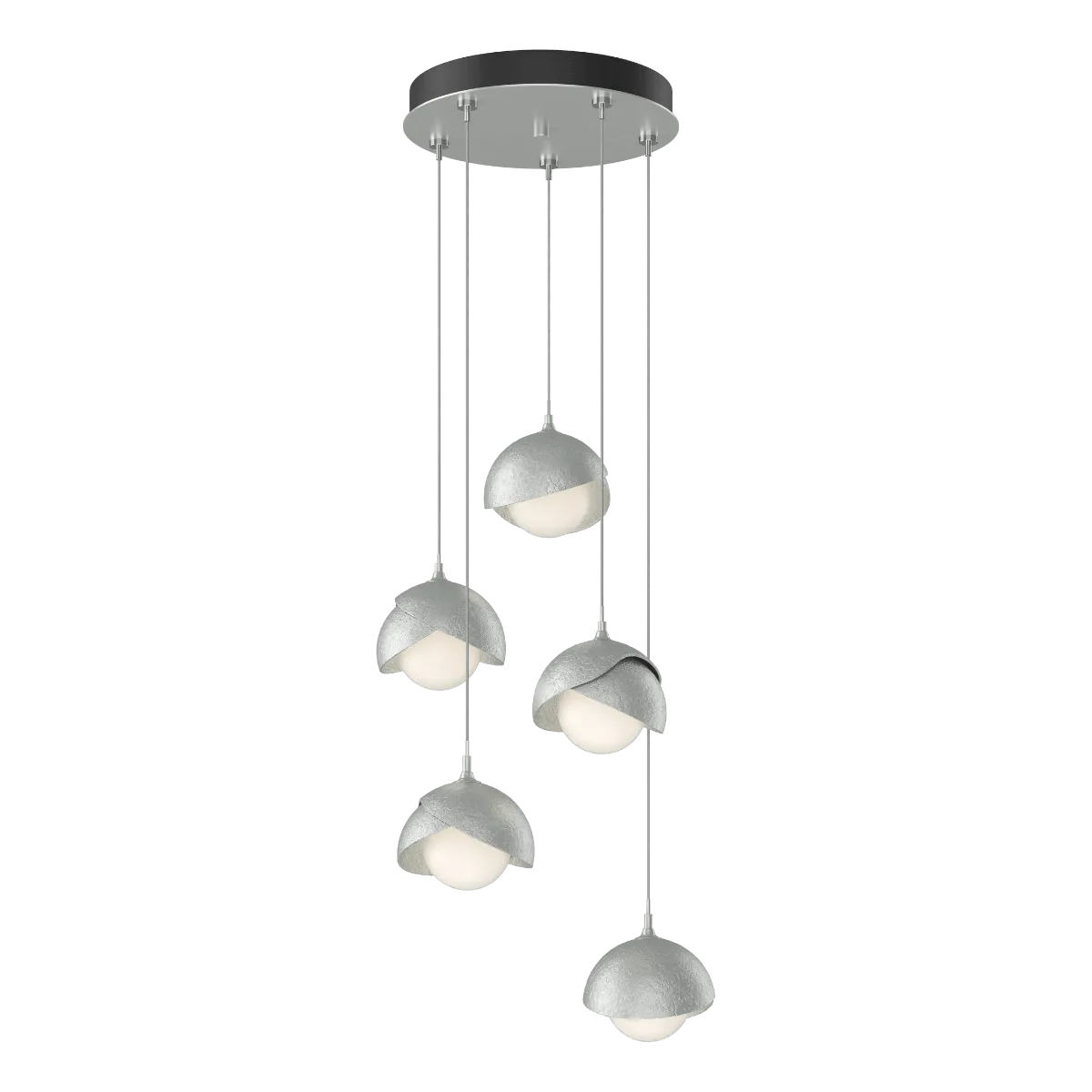 Brooklyn 16 in. 5 lights Standard Pendant Light Vintage Platinum Finish White