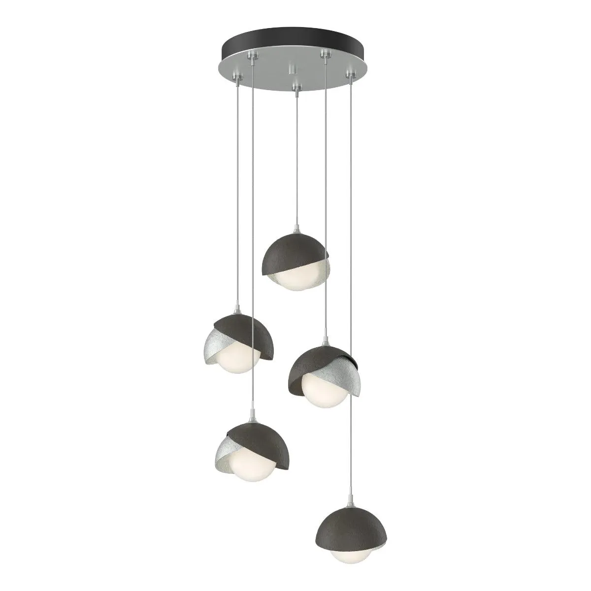 Brooklyn 16 in. 5 lights Standard Pendant Light Vintage Platinum Finish White