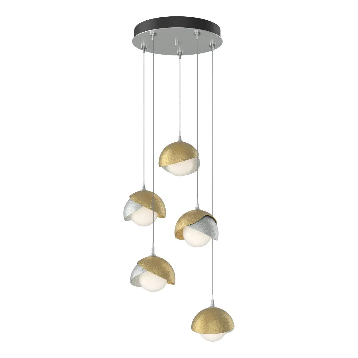Brooklyn 16 in. 5 lights Standard Pendant Light Vintage Platinum Finish White