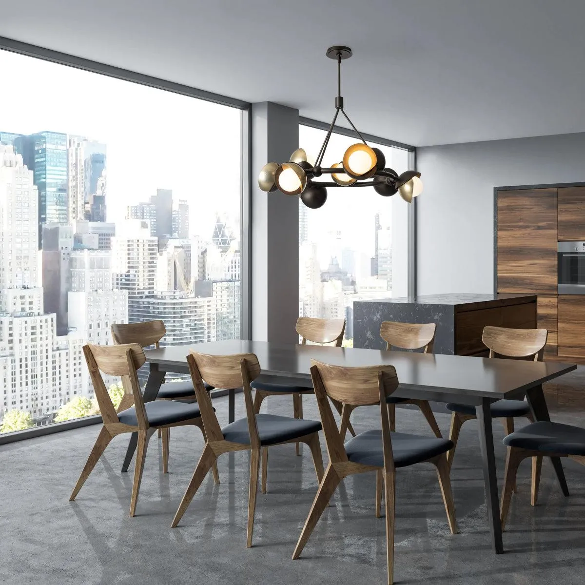 Brooklyn 32 in. 9 lights Pendant Light Bronze Finish