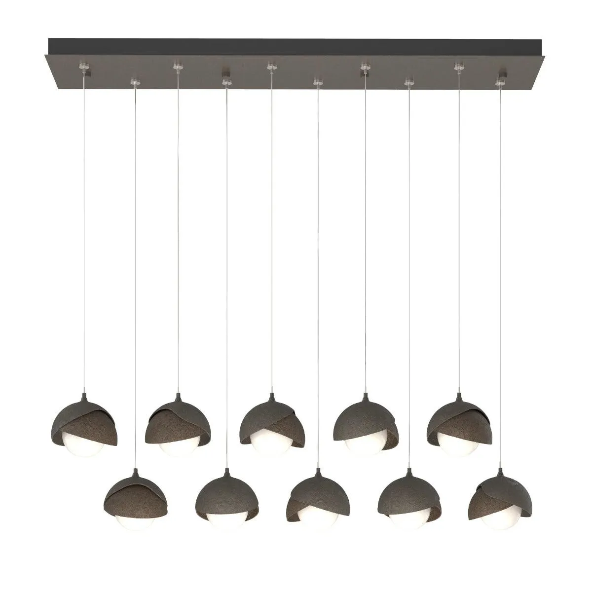 Brooklyn 45 in. 10 Lights Standard Pendant Light Dark Smoke finish