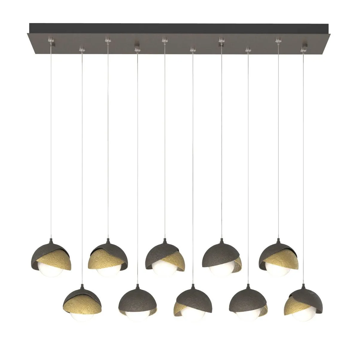 Brooklyn 45 in. 10 Lights Standard Pendant Light Dark Smoke finish