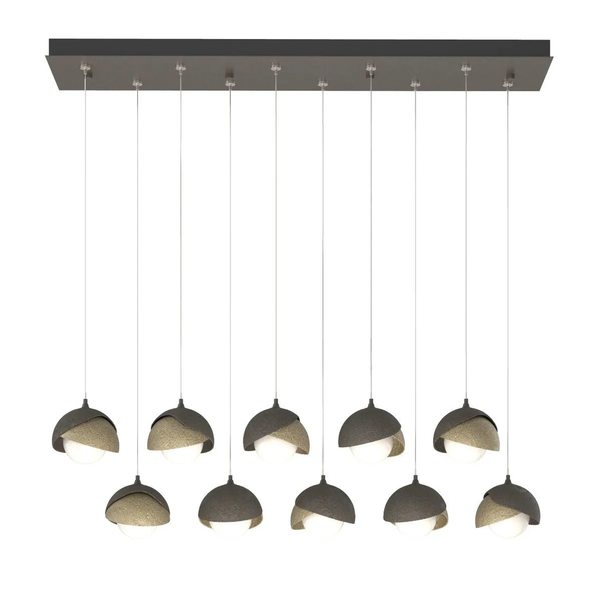 Brooklyn 45 in. 10 Lights Standard Pendant Light Dark Smoke finish