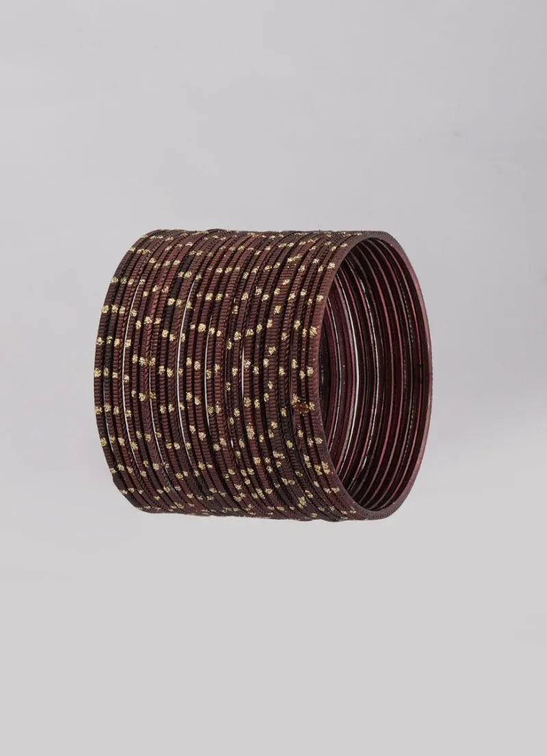 Brown Glitter Spot Bangle Set
