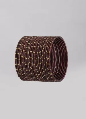 Brown Glitter Spot Bangle Set