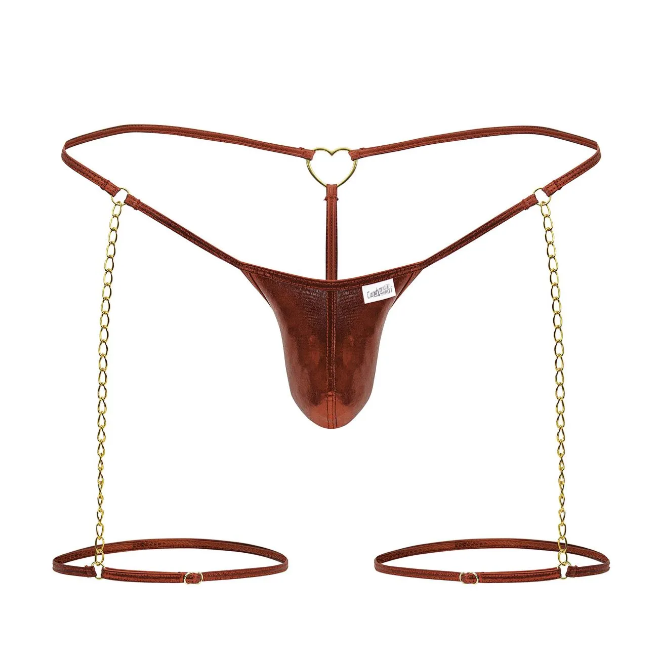 CandyMan 99827 Chain-Garter Thongs Color Red