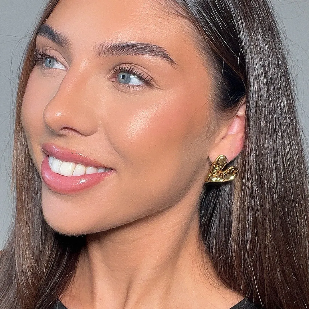 Cari Hammered Heart Earrings