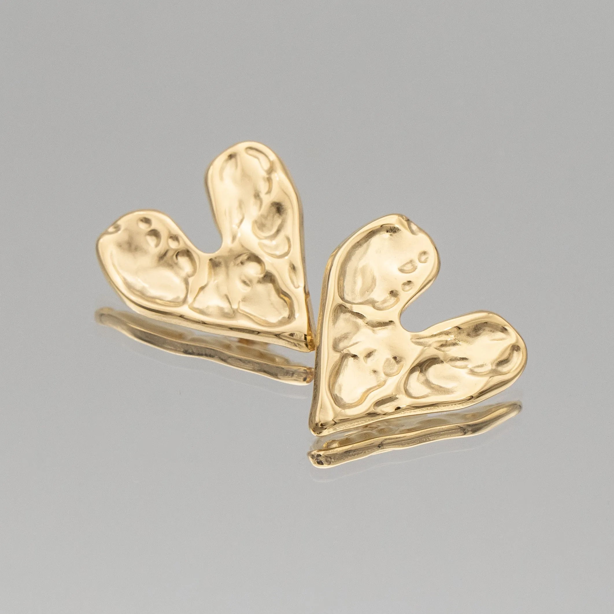 Cari Hammered Heart Earrings