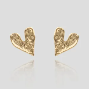 Cari Hammered Heart Earrings