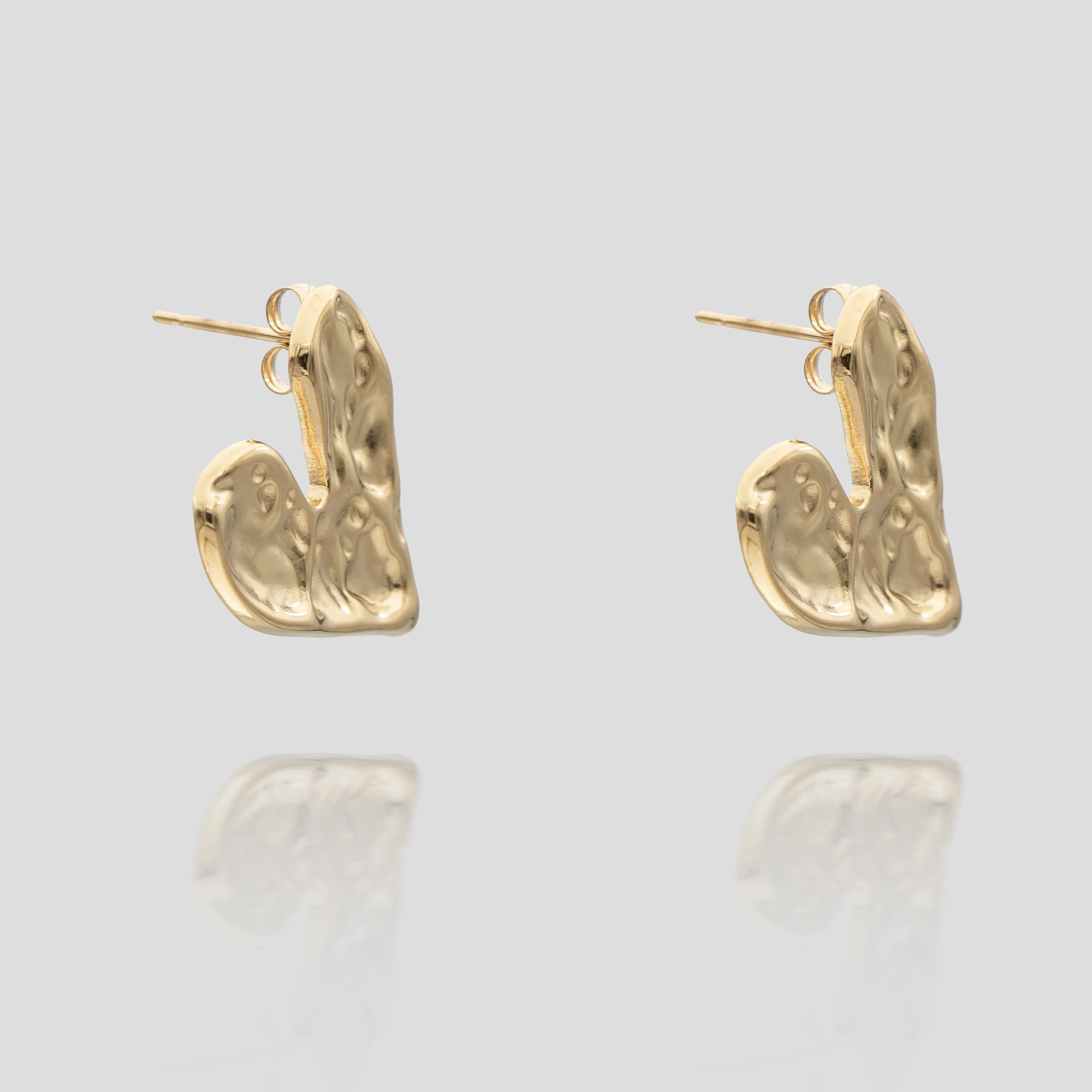 Cari Hammered Heart Earrings