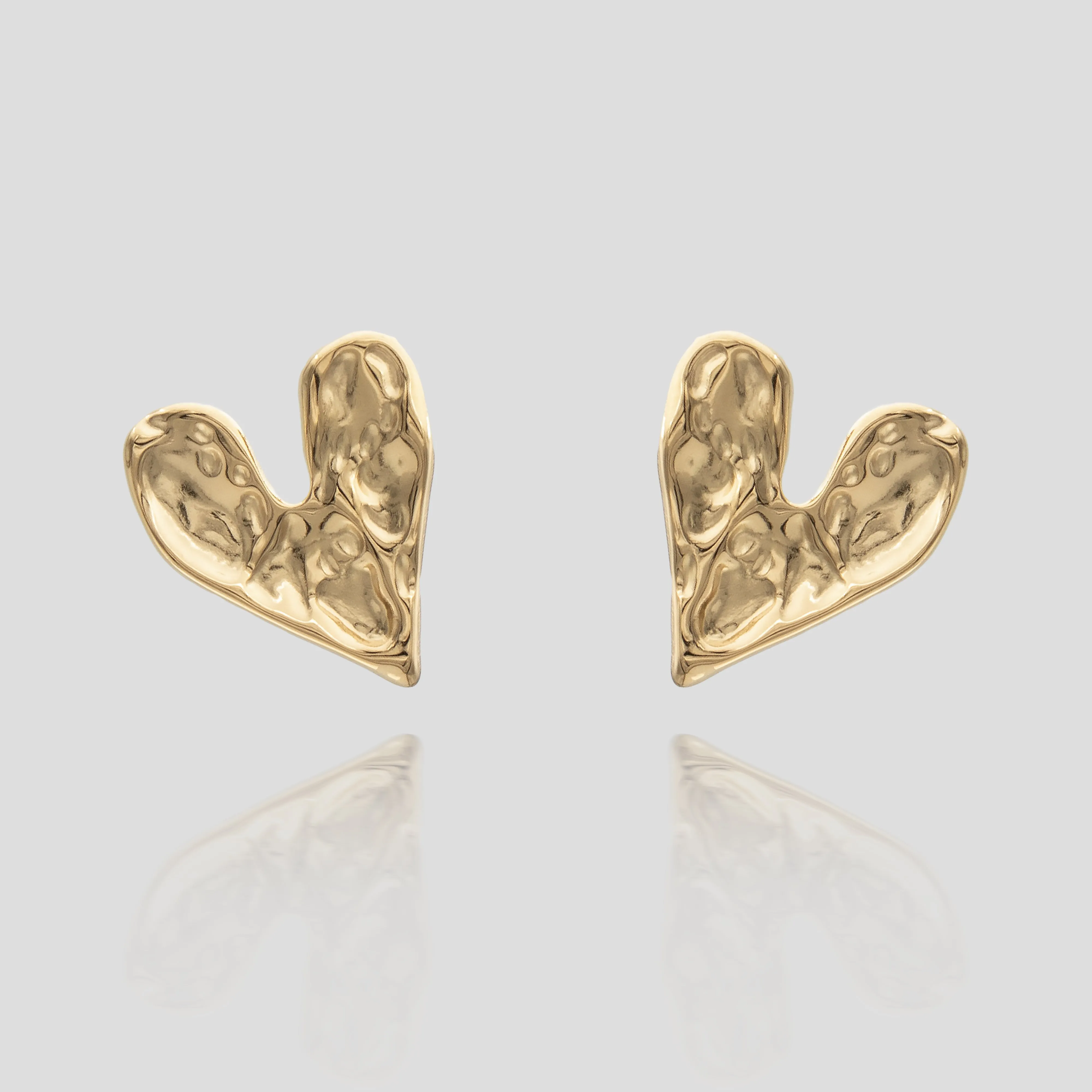 Cari Hammered Heart Earrings