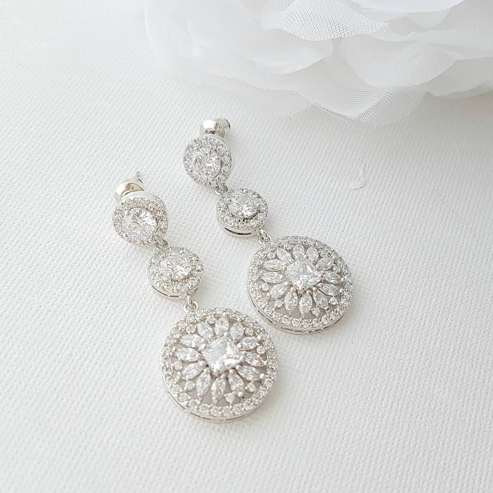 Circle Drop Earrings-Adonia