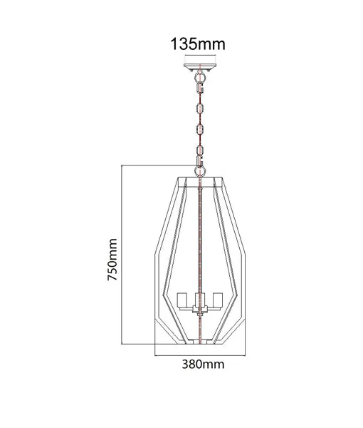 CLA Gamba Wide/Narrow Angluar Cage Pendant Light