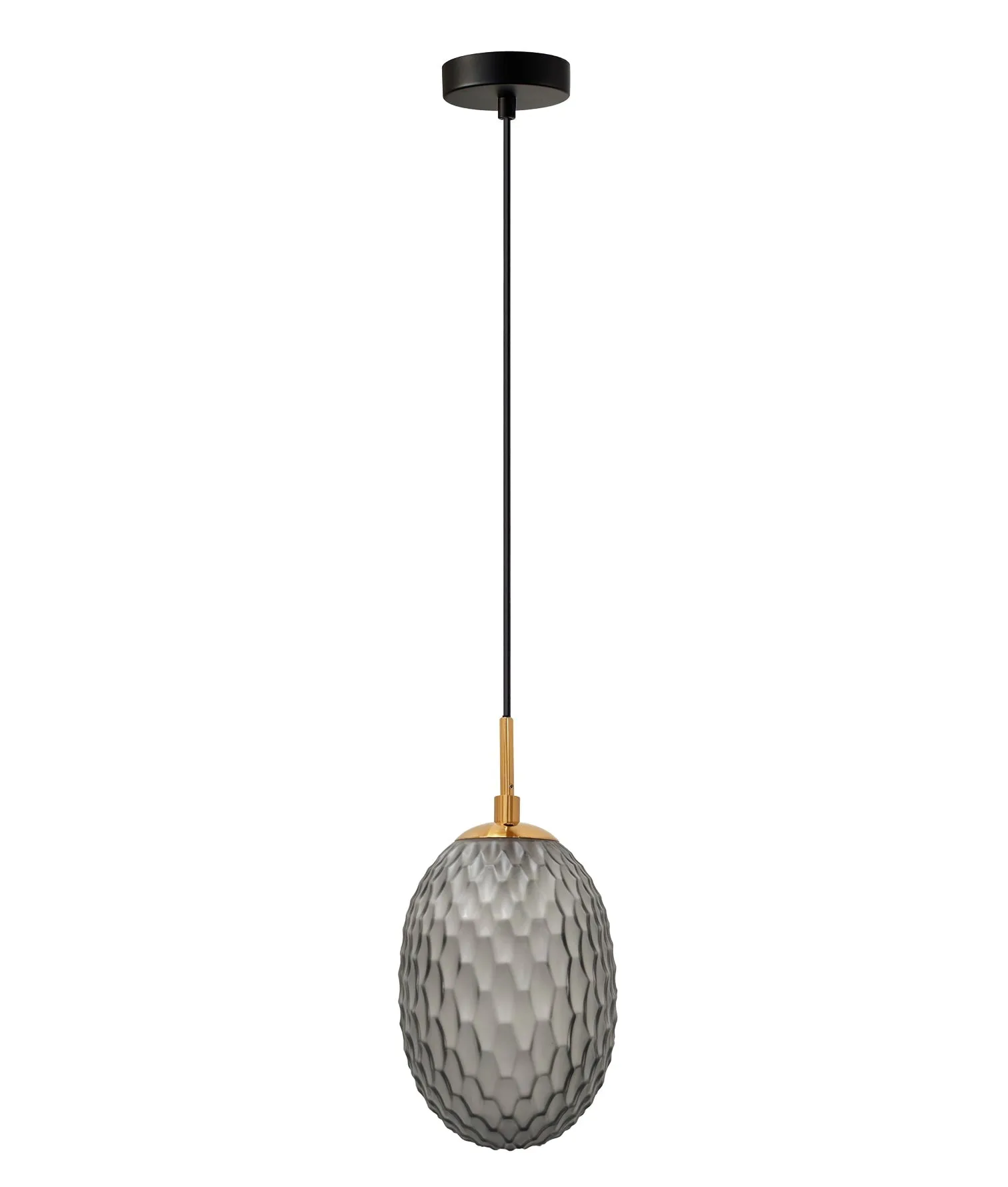 CLA KATHAL Interior Ellipse Glass Segmented with Brass Highlight Enclosed Pendant Lights