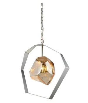CLA METEORA Stainless Steel with Silvered Glass Pendant light