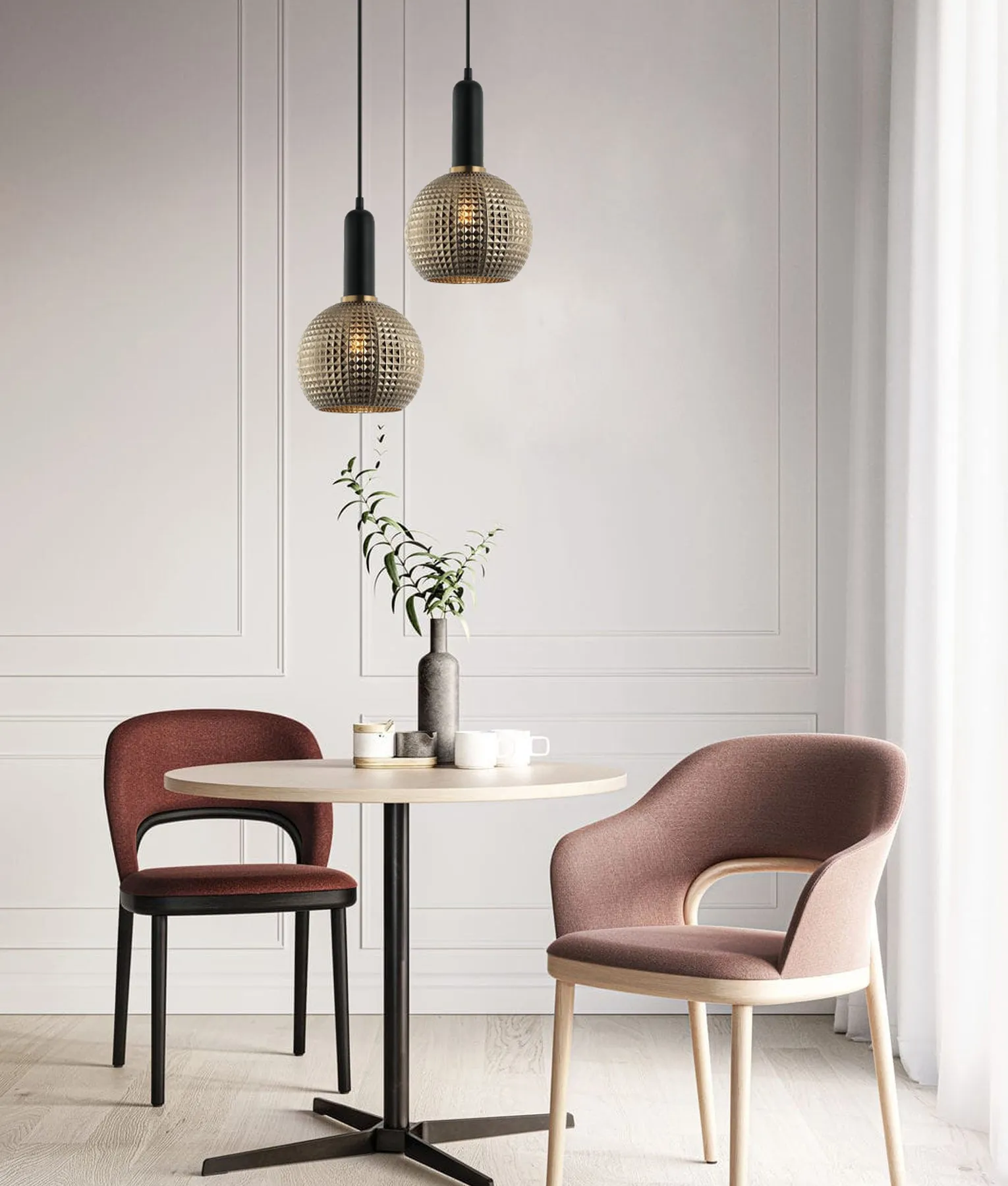 CLA Pelota Interior Wine Glass Segmented Glass Pendant Lights