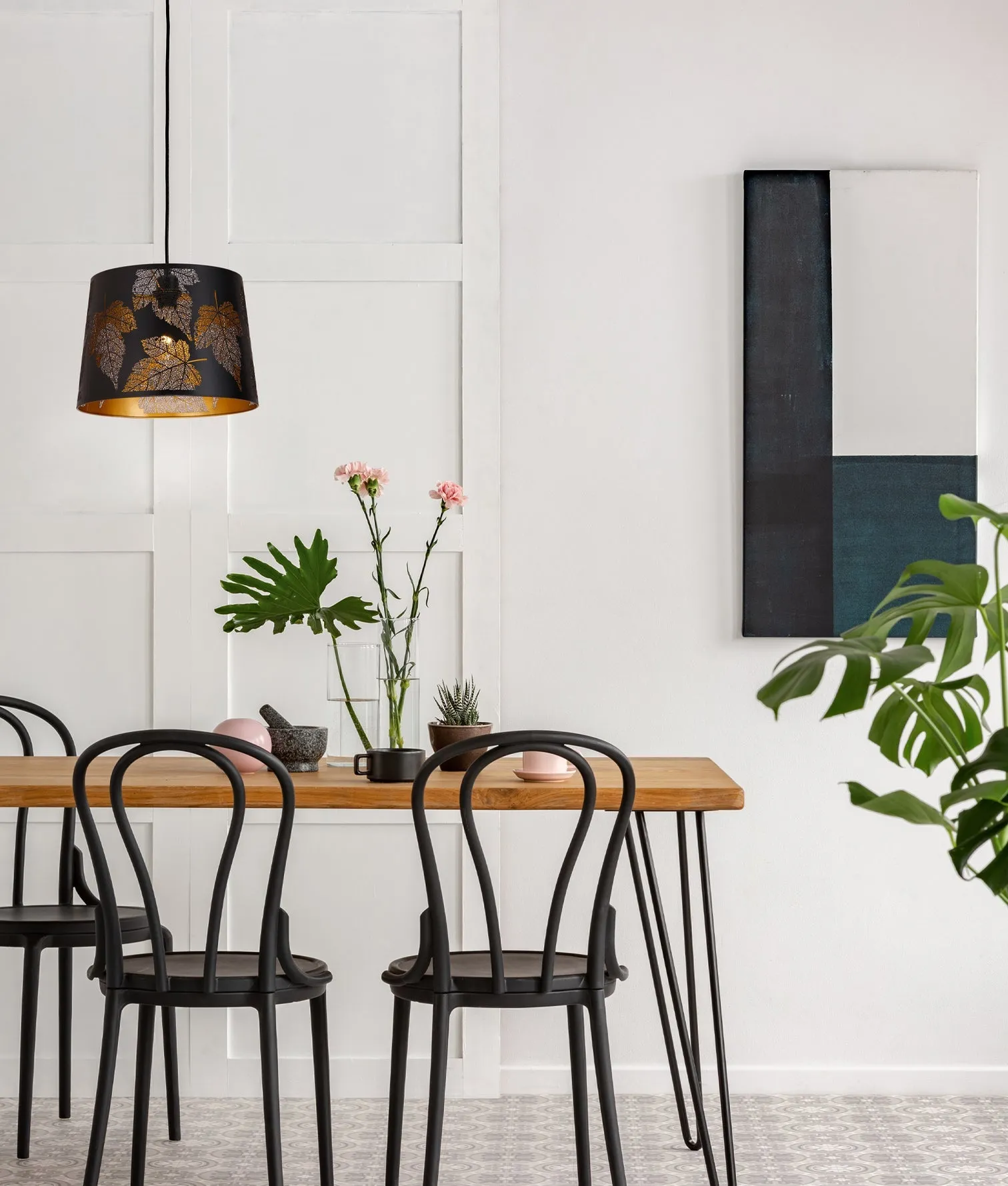 CLA PENSHADE Interior Slanted with Laser Cut with Maple Leaf Pattern Pendant Lights