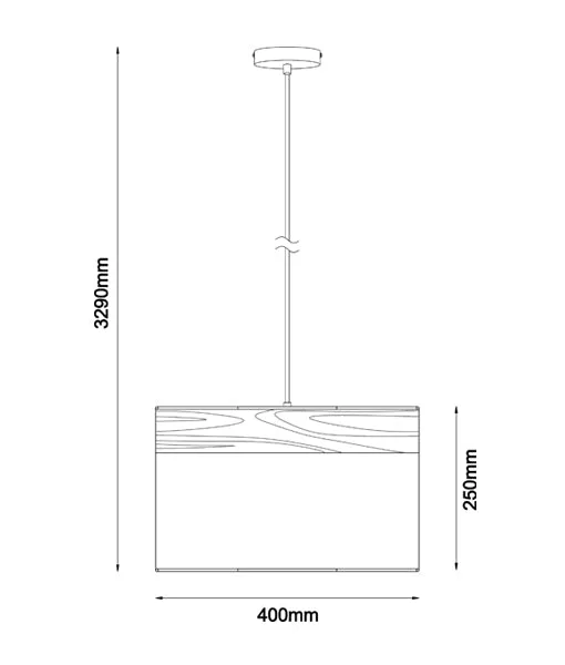 CLA TAMBURA Oblong Cloth Shade with Blonde Wood Trim Pendant Lights