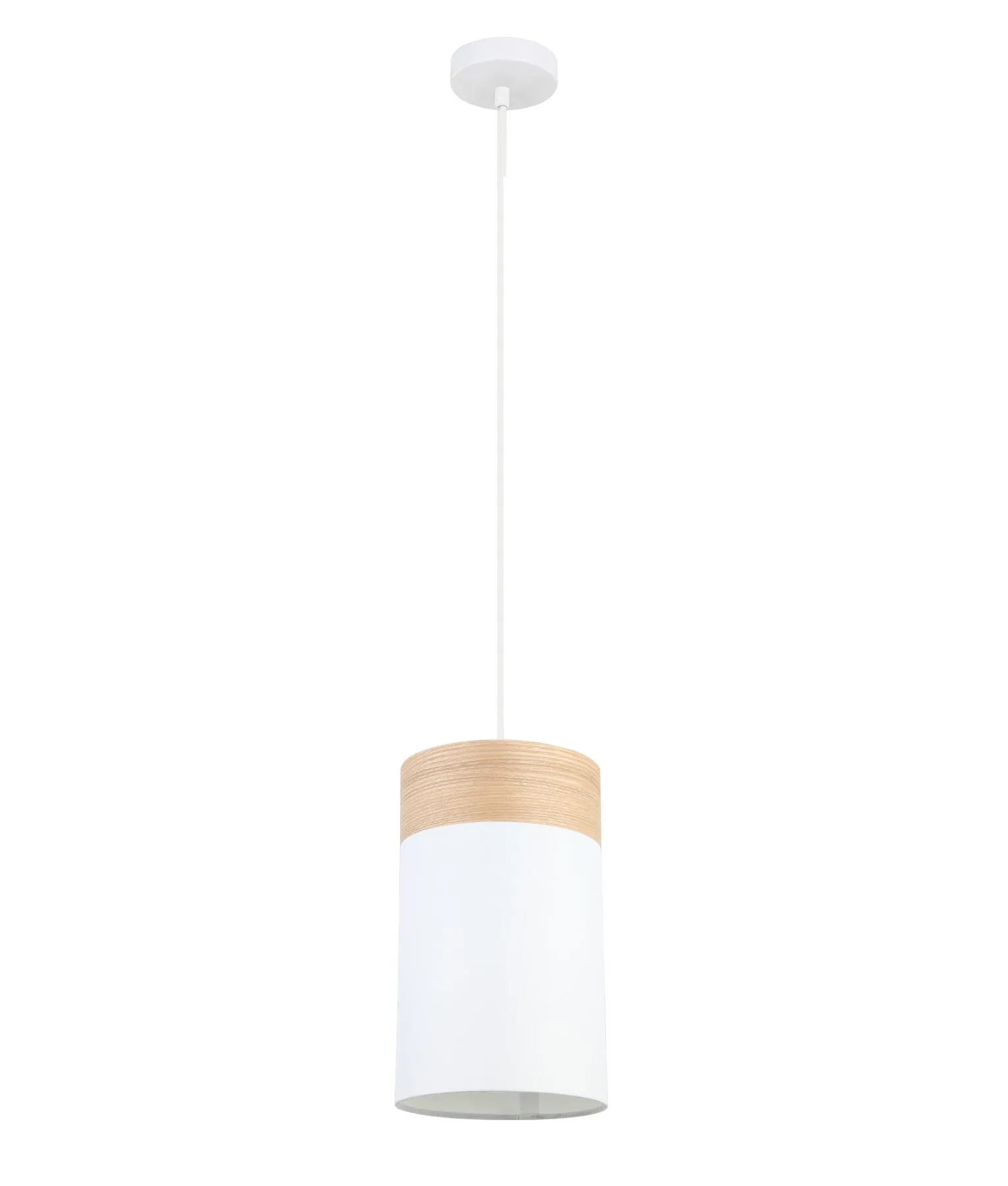 CLA TAMBURA Oblong Cloth Shade with Blonde Wood Trim Pendant Lights
