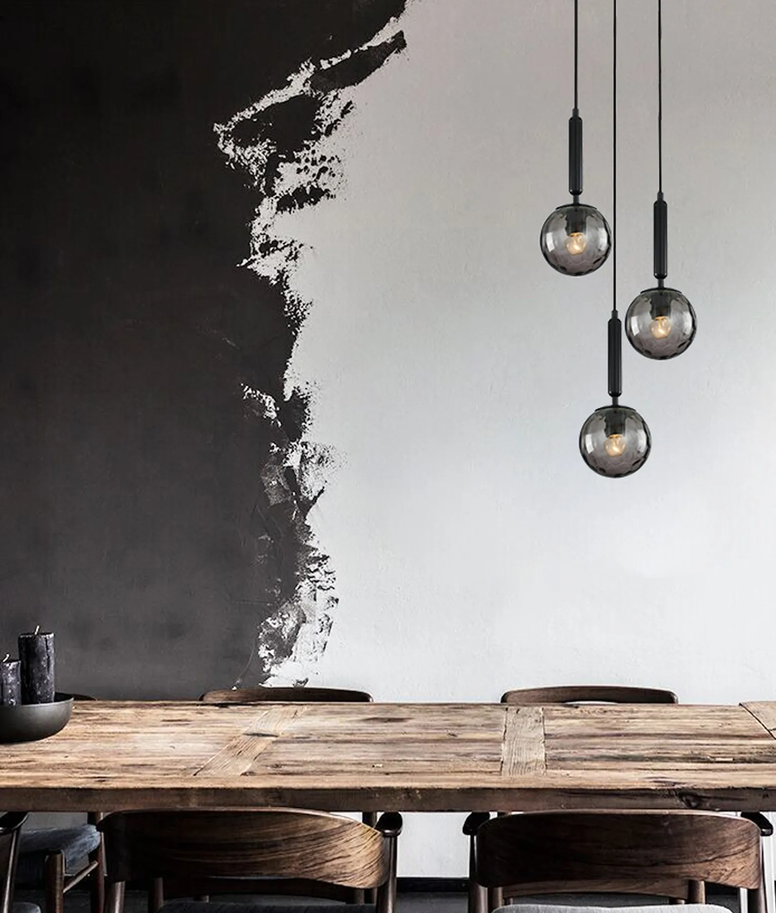 CLA TRATTINO Interior 3 Light Round Spherical Glass Pendant