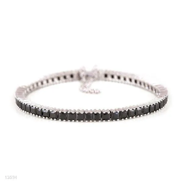 CLASSY SQUARE BLACK TENNIS BRACELET