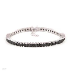 CLASSY SQUARE BLACK TENNIS BRACELET