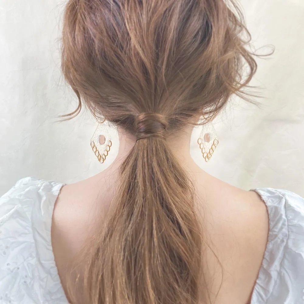Clear Rhombus Drop Earrings