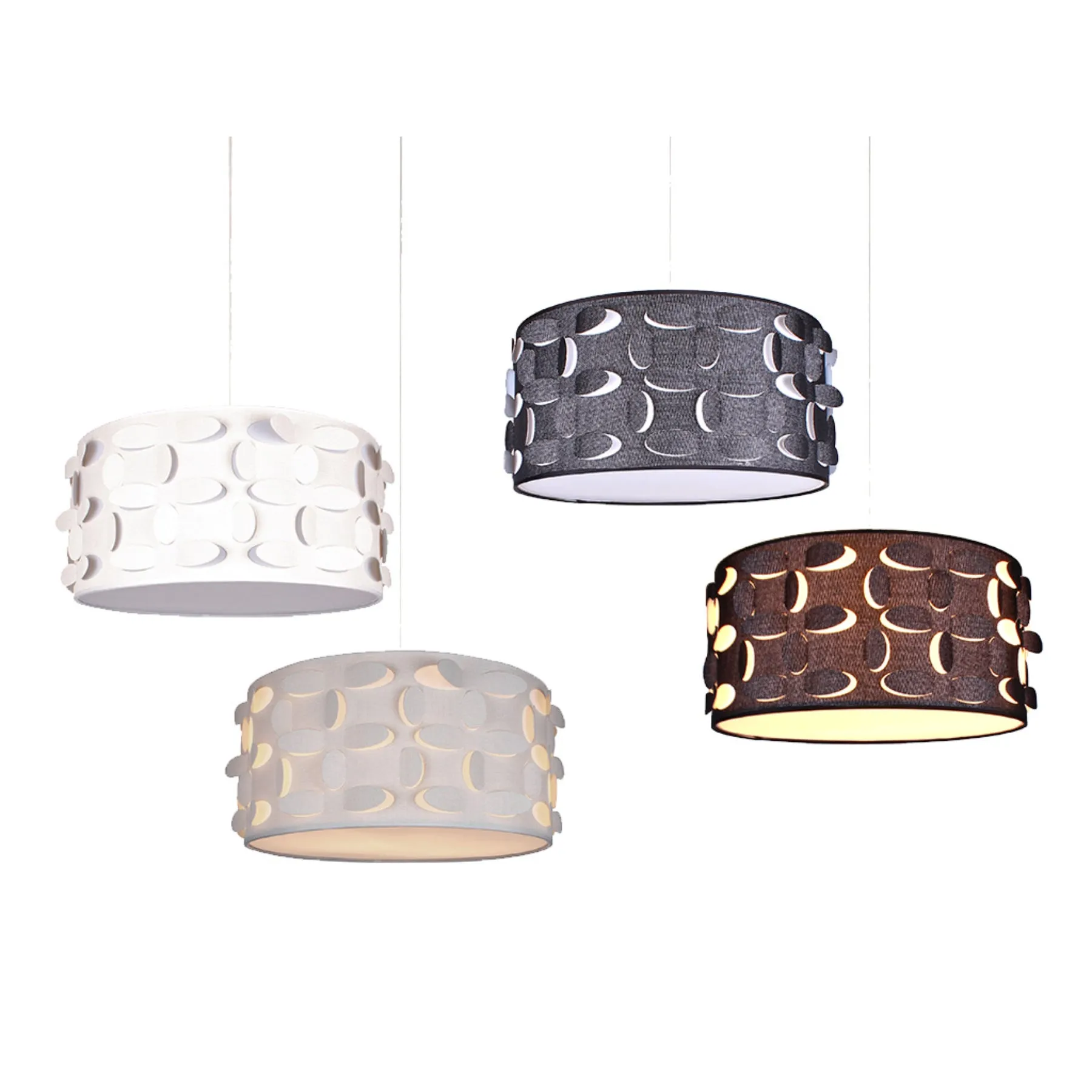 Clearance - V&M Buko 2 Light Fabric Drum Pendant
