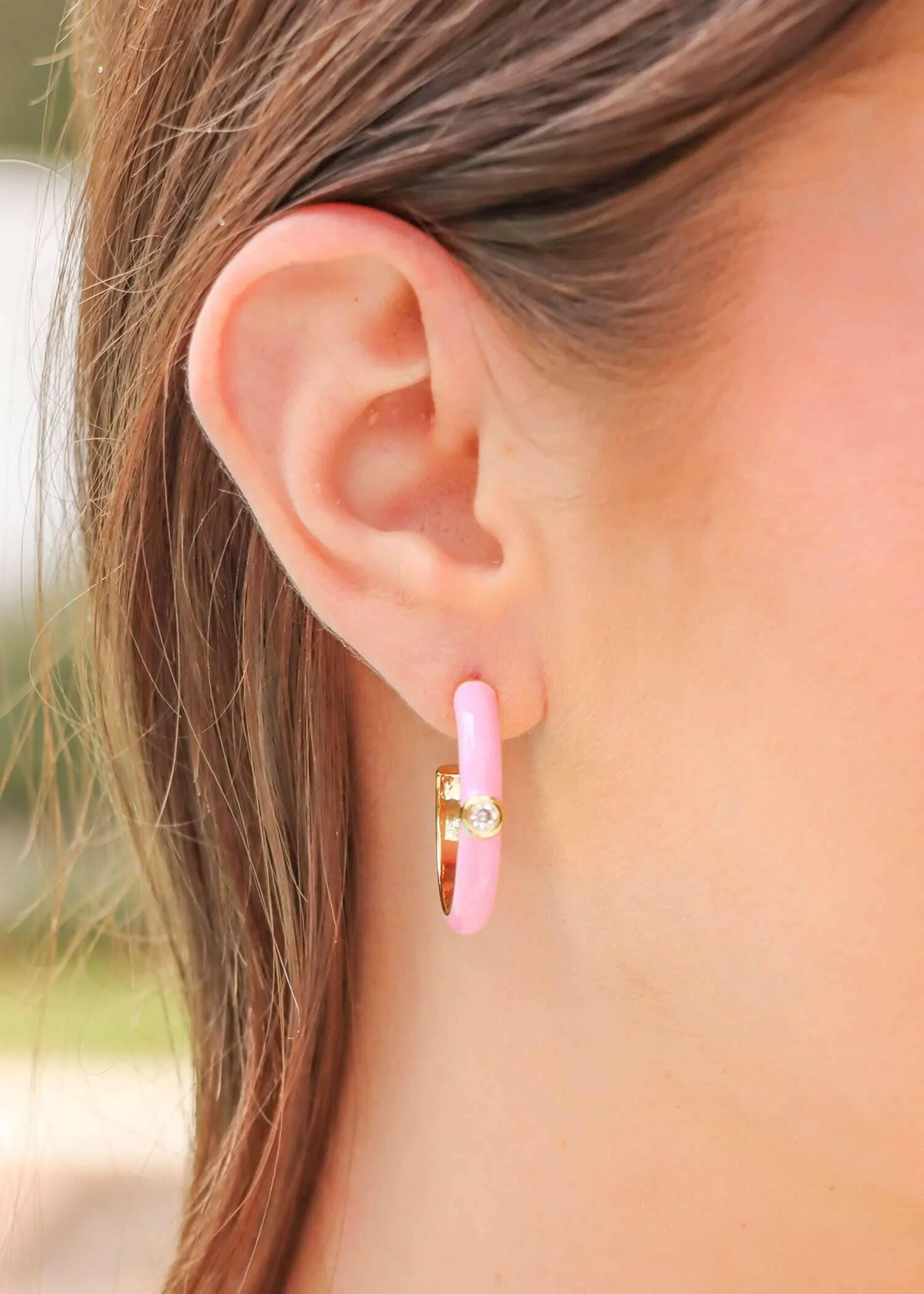 Coastal Feel Hoop Earrings - Pink