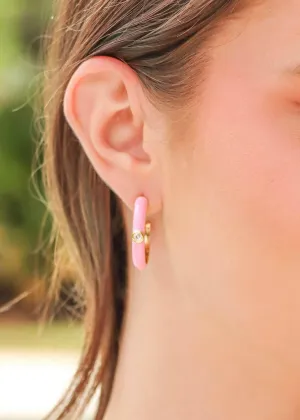 Coastal Feel Hoop Earrings - Pink