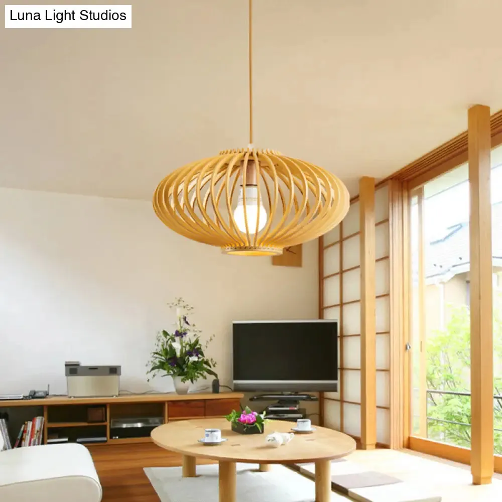 Contemporary Laser Cut Hanging Lamp - Black/Yellow, 1 Head Wood Ceiling Pendant Light for Restaurants