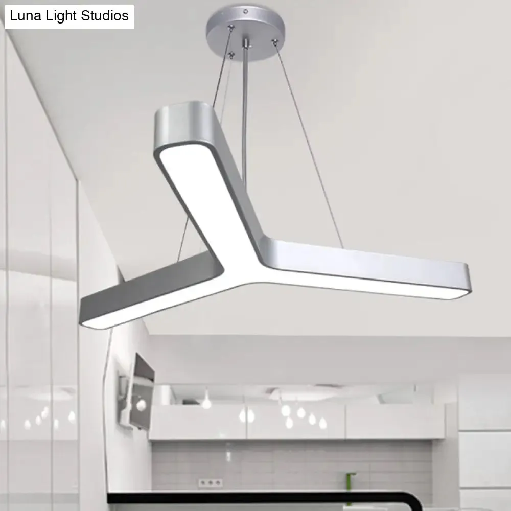 Contemporary LED Pendant Lamp for Gymnasium - Metal Y-Shaped Ceiling Light