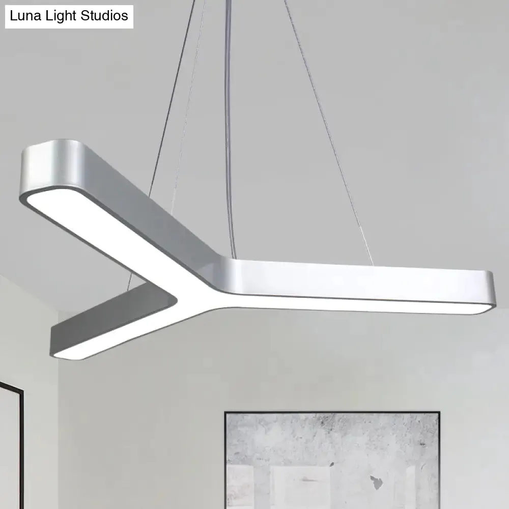 Contemporary LED Pendant Lamp for Gymnasium - Metal Y-Shaped Ceiling Light