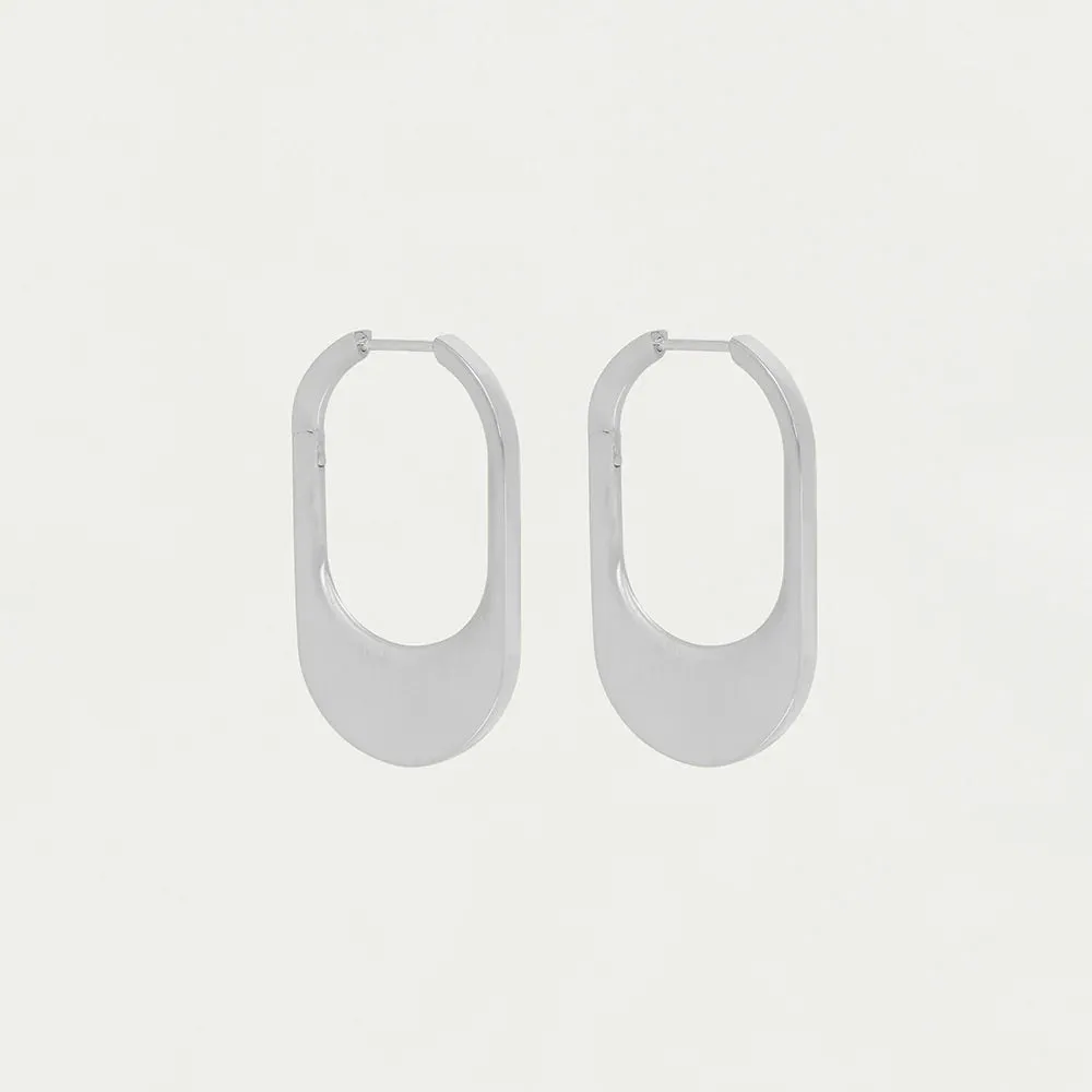 Crosby Hinged Hoop Earrings - Silver
