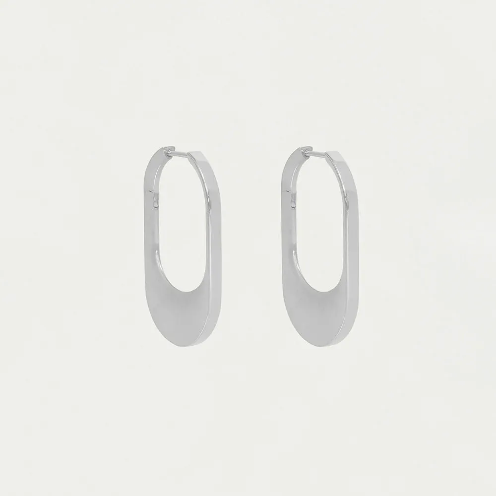 Crosby Hinged Hoop Earrings - Silver
