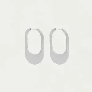 Crosby Hinged Hoop Earrings - Silver