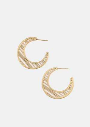Cut-Out Design Open Hoop Earrings