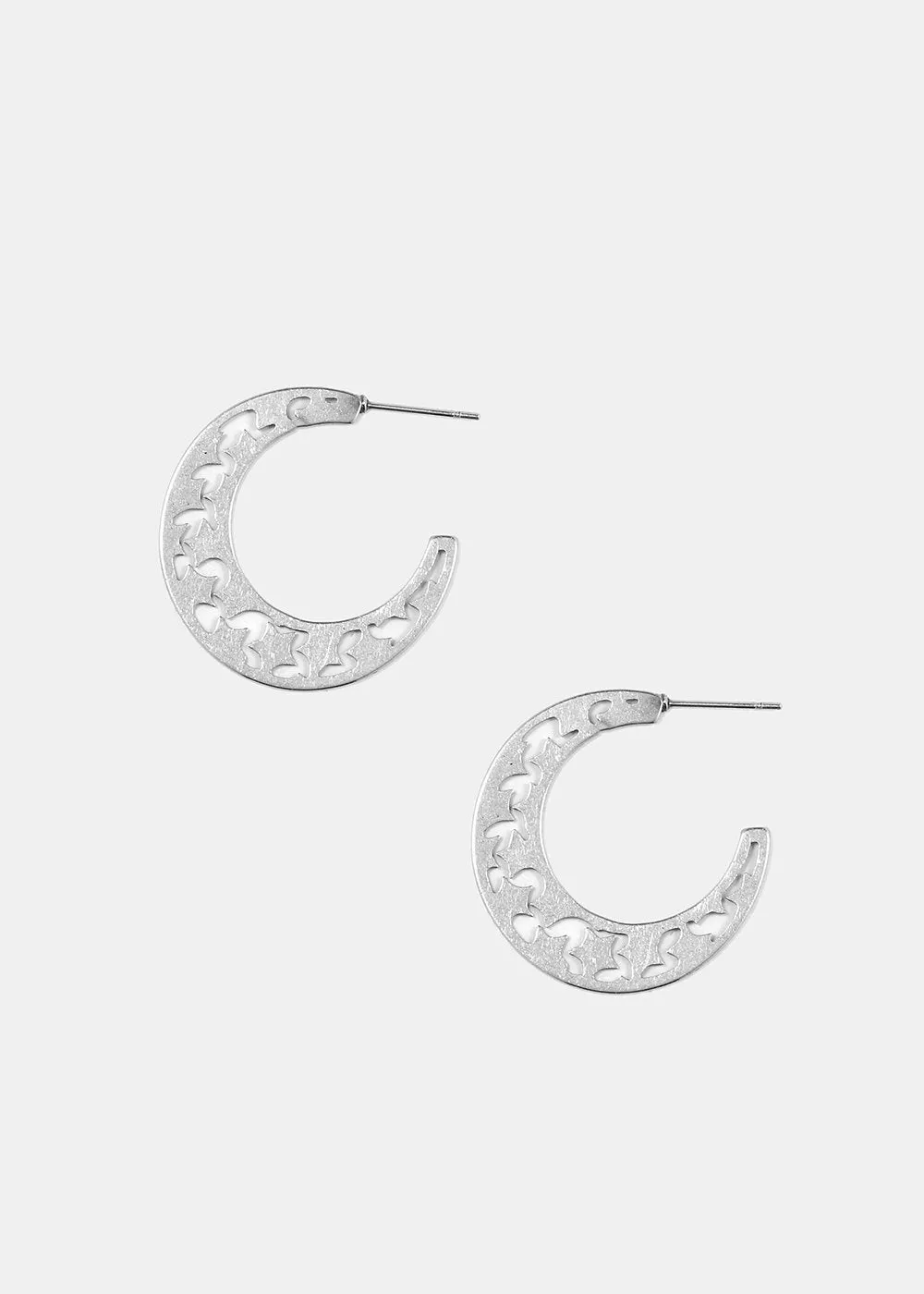 Cut-Out Design Open Hoop Earrings