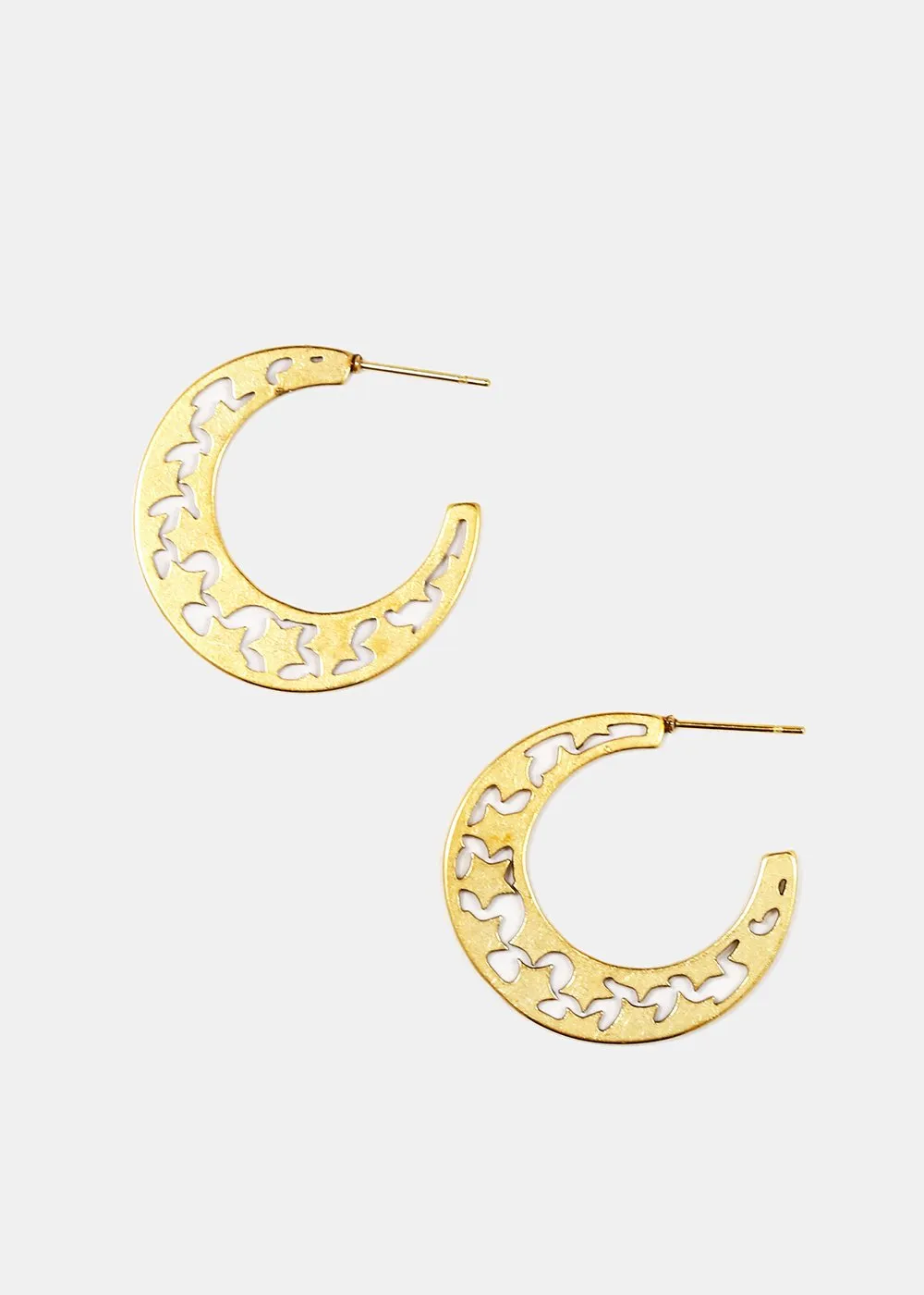 Cut-Out Design Open Hoop Earrings