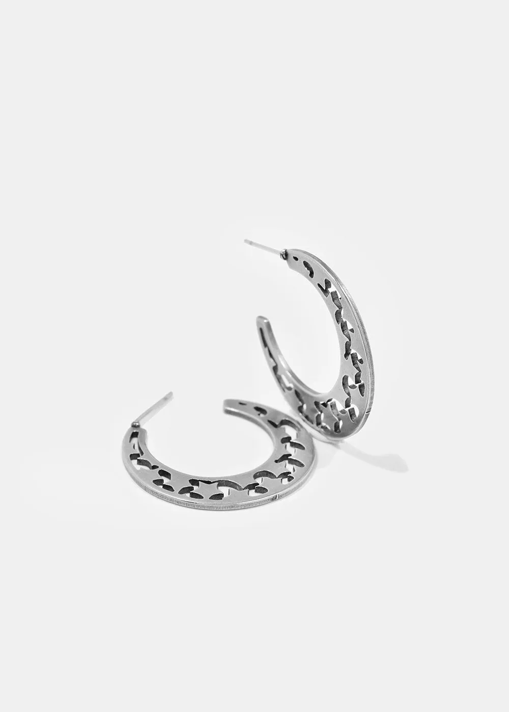 Cut-Out Design Open Hoop Earrings