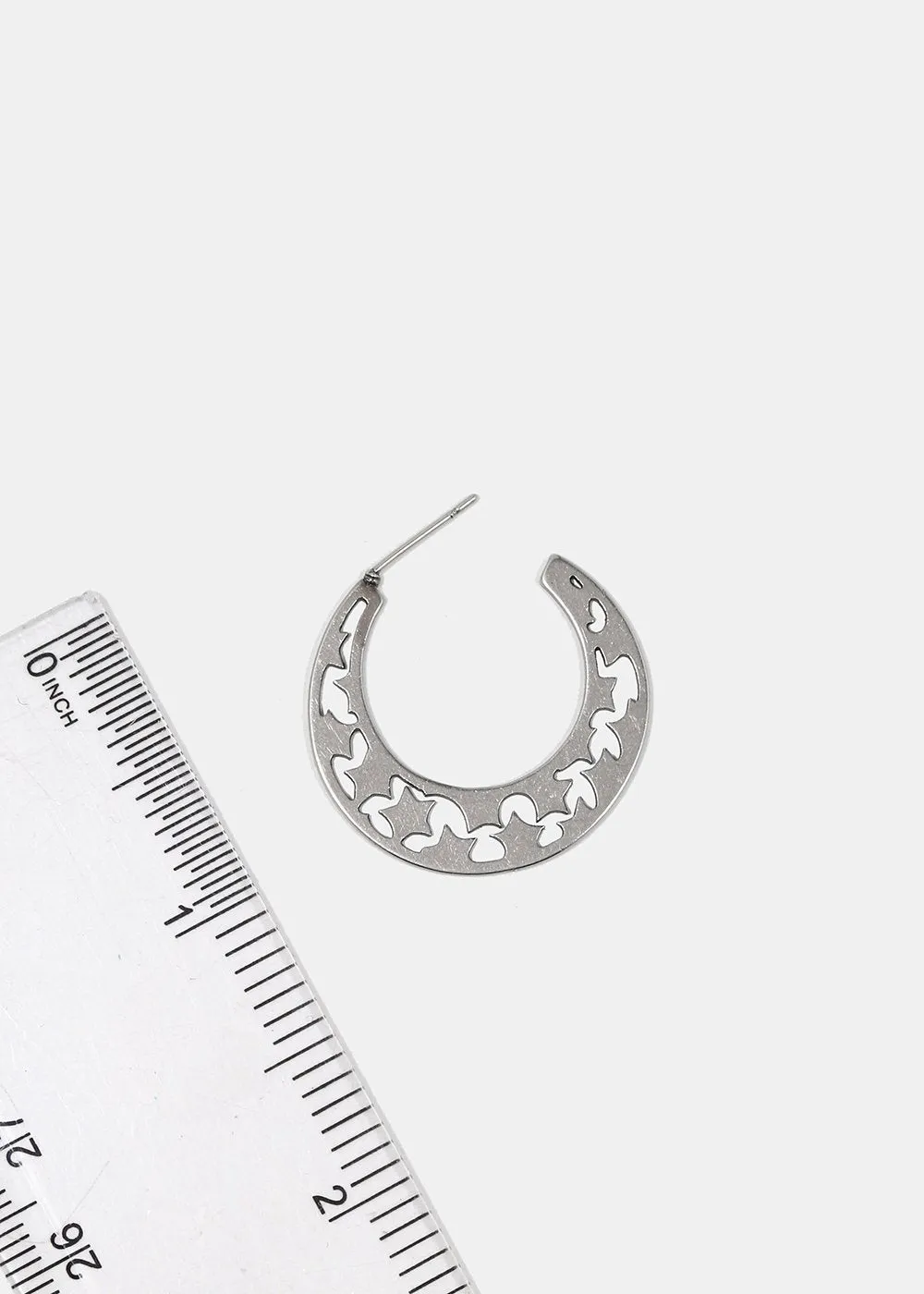 Cut-Out Design Open Hoop Earrings