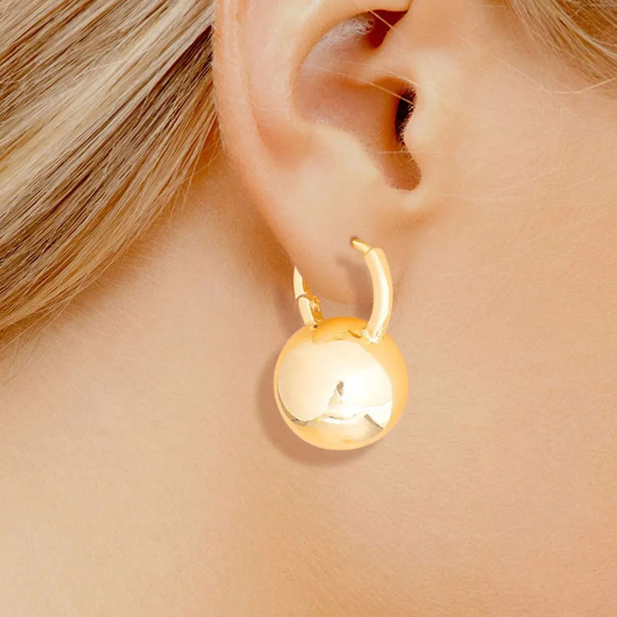 Dazzle Daily: Small Gold Ball-Huggie-Hoops for Effortless Glam