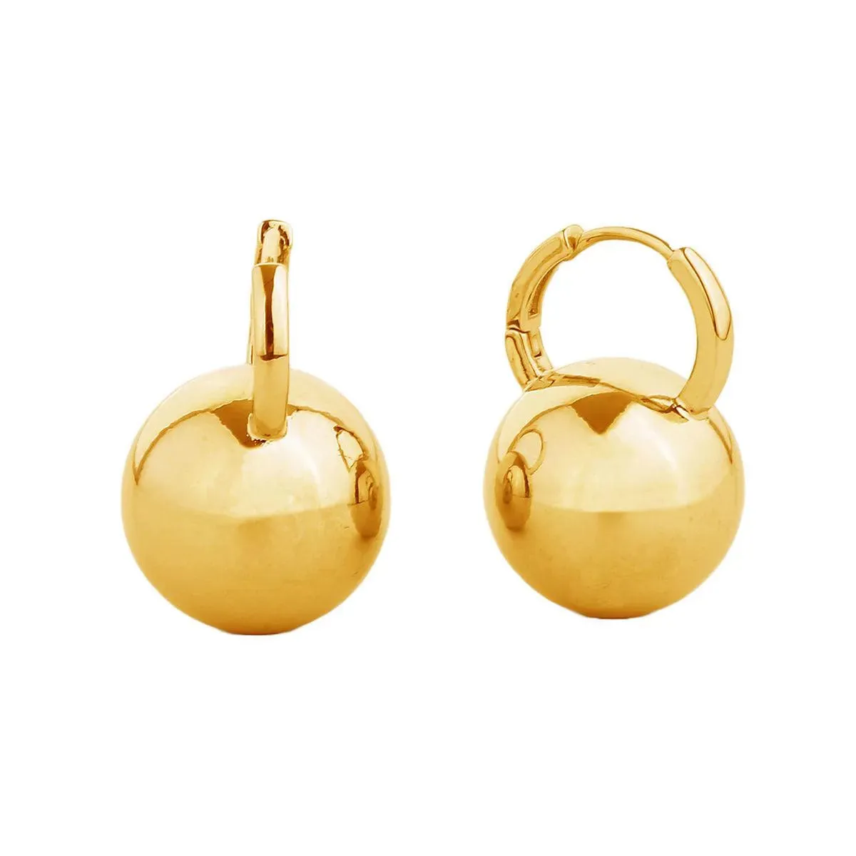 Dazzle Daily: Small Gold Ball-Huggie-Hoops for Effortless Glam