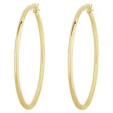 Designer Gold 45mm Hoop Earrings in 18K Yellow Gold