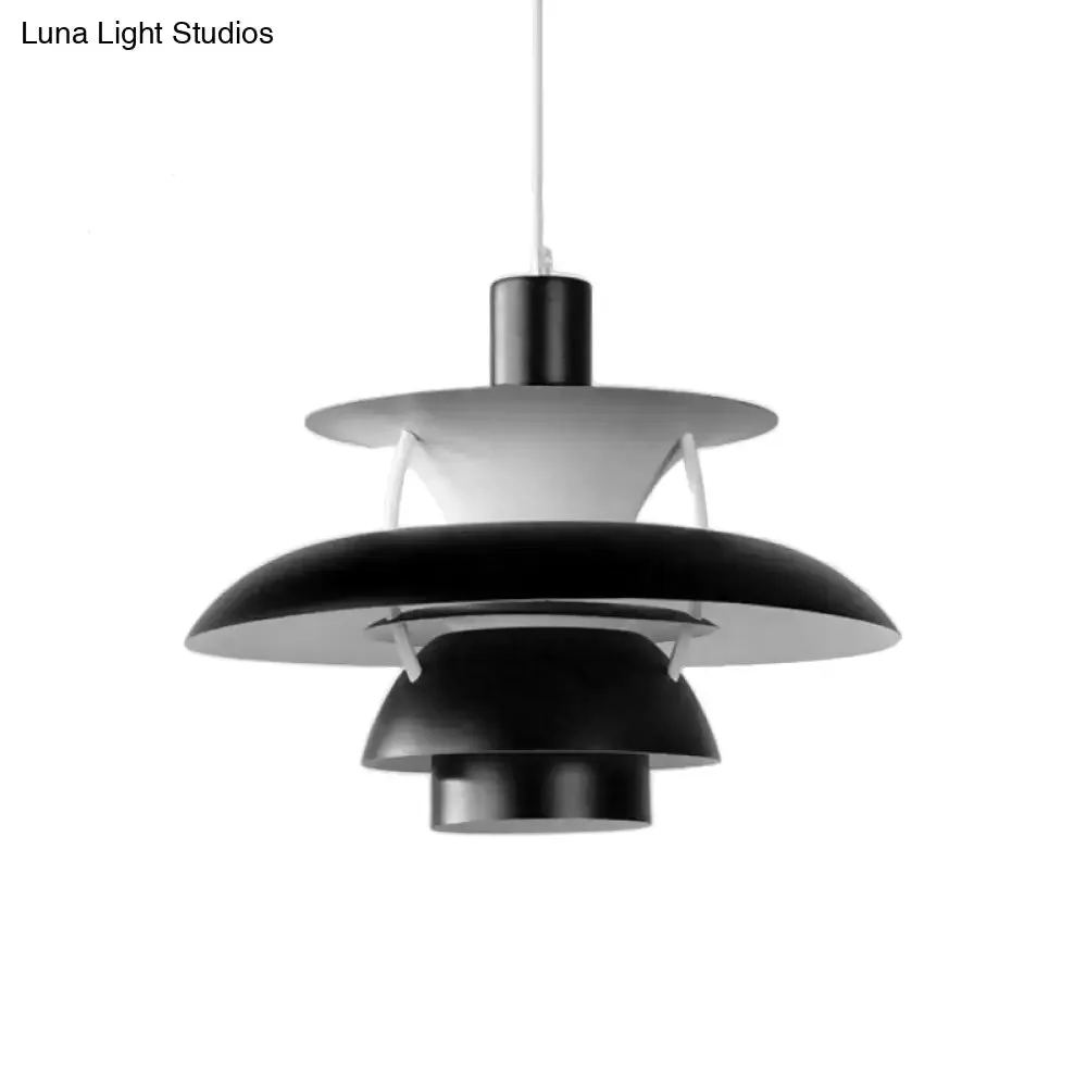 Designer Tiered Pendant Light with Metal Shade - Stylish Ceiling Hanging Light