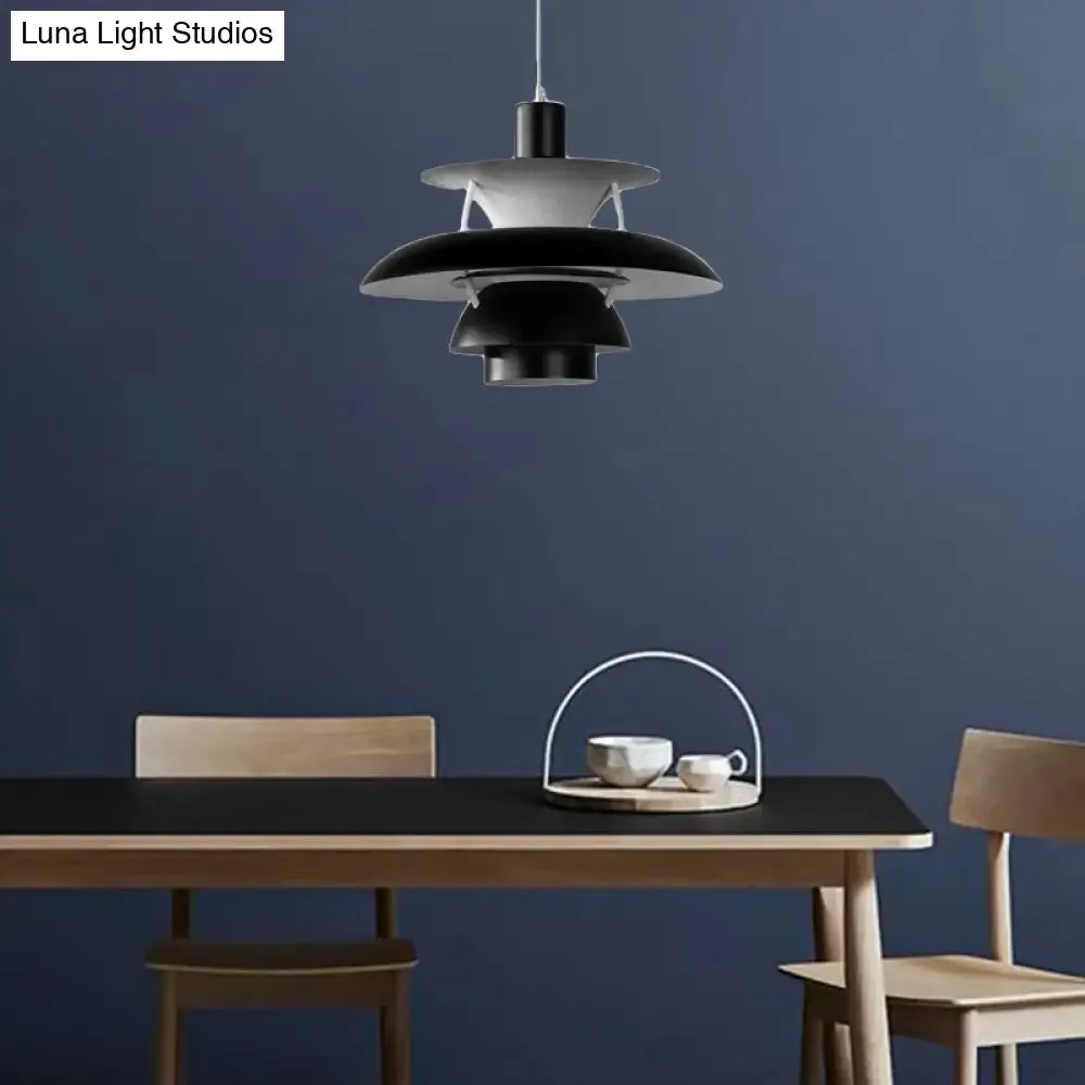 Designer Tiered Pendant Light with Metal Shade - Stylish Ceiling Hanging Light