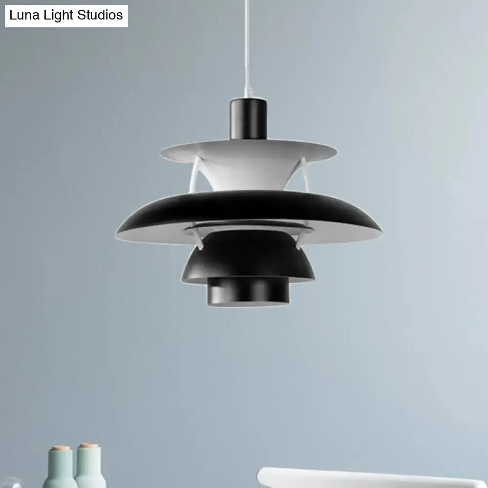 Designer Tiered Pendant Light with Metal Shade - Stylish Ceiling Hanging Light