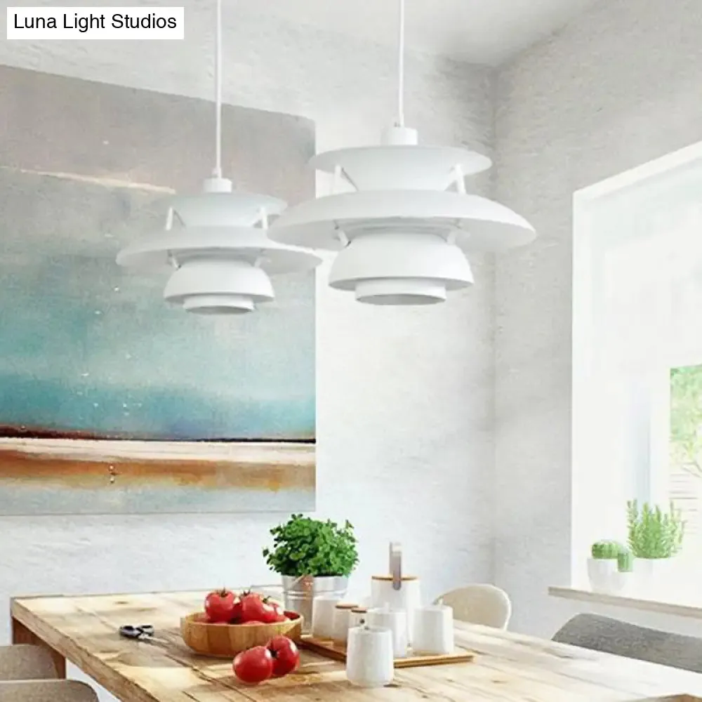 Designer Tiered Pendant Light with Metal Shade - Stylish Ceiling Hanging Light