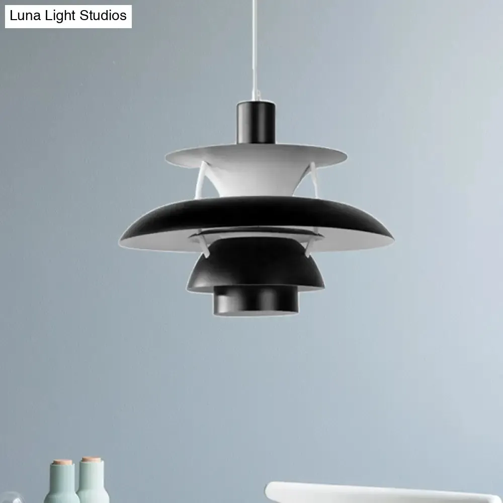 Designer Tiered Pendant Light with Metal Shade - Stylish Ceiling Hanging Light