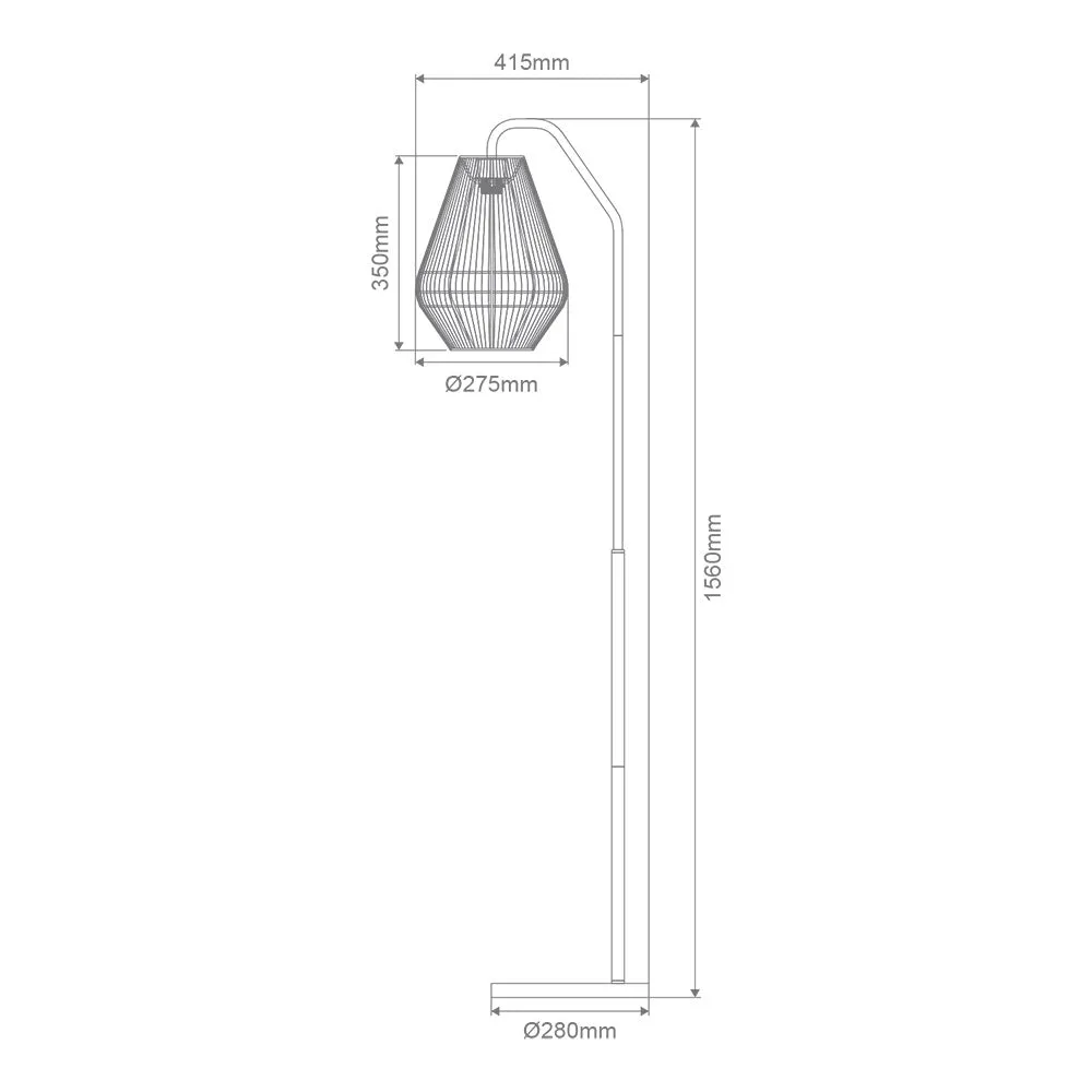 Domus CARTER-FL Paper Rope Floor Lamp 1XE27 240V